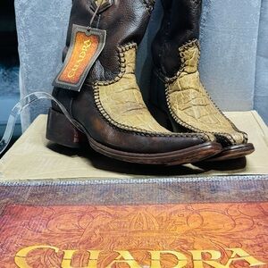 Cuadra Elephant Leather Western Boots Men’s US 9.5 Square Toe